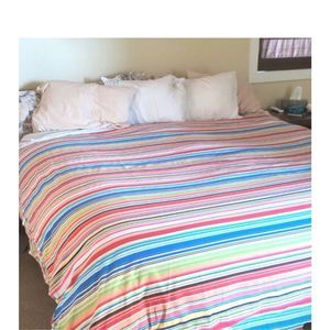 Pottery Barn Colorful Stripe Duvet 100% Cotton